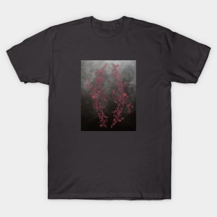 Red black flower design T-Shirt